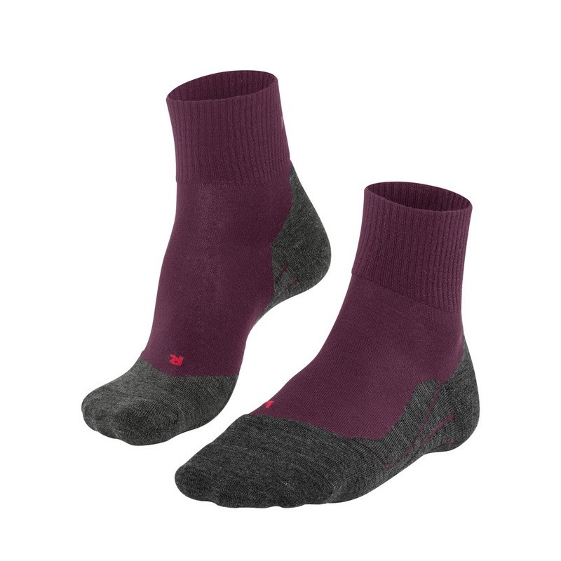 Chaussettes FALKE Mérinos Trekking TK5 Wool Short Femme Dark Mauve