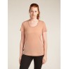 T-Shirt Manches Courtes mérinos encolure dégagée ICEBREAKER 125 Cool-Lite Desert Sand (Femme)