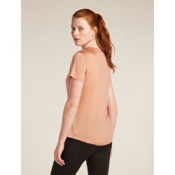 T-Shirt Manches Courtes mérinos encolure dégagée ICEBREAKER 125 Cool-Lite Desert Sand (Femme)