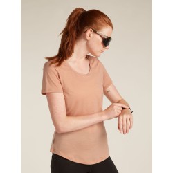 T-Shirt Manches Courtes mérinos encolure dégagée ICEBREAKER 125 Cool-Lite Desert Sand (Femme)