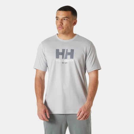T-Shirt Technique UPF50+ HELLY HANSEN Tech Graphic 2.0 Grey Fog (Homme)