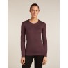 Haut Thermique Mérinos Manches Longues ICEBREAKER Oasis 200 LS Crewe (Femme) Java