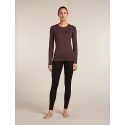 Haut Thermique Mérinos Manches Longues ICEBREAKER Oasis 200 LS Crewe (Femme) Java