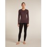 Haut Thermique Mérinos Manches Longues ICEBREAKER Oasis 200 LS Crewe (Femme) Java