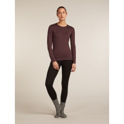 Haut Thermique Mérinos Manches Longues ICEBREAKER Oasis 200 LS Crewe (Femme) Java