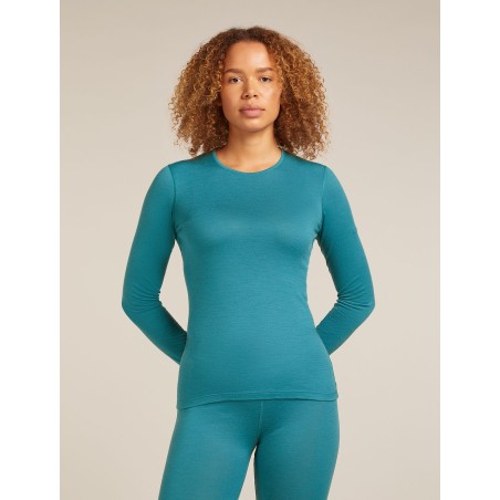 Haut Thermique Mérinos Manches Longues ICEBREAKER Oasis 200 LS Crewe (Femme) Topaz