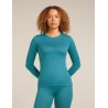 Haut Thermique Mérinos Manches Longues ICEBREAKER Oasis 200 LS Crewe (Femme) Topaz