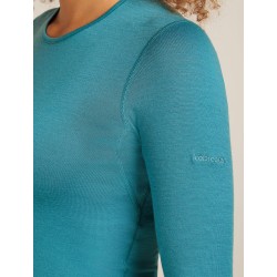 Haut Thermique Mérinos Manches Longues ICEBREAKER Oasis 200 LS Crewe (Femme) Topaz