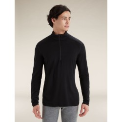 Haut Thermique Mérinos ICEBREAKER 200 Oasis LS Half Zip (Homme) Black