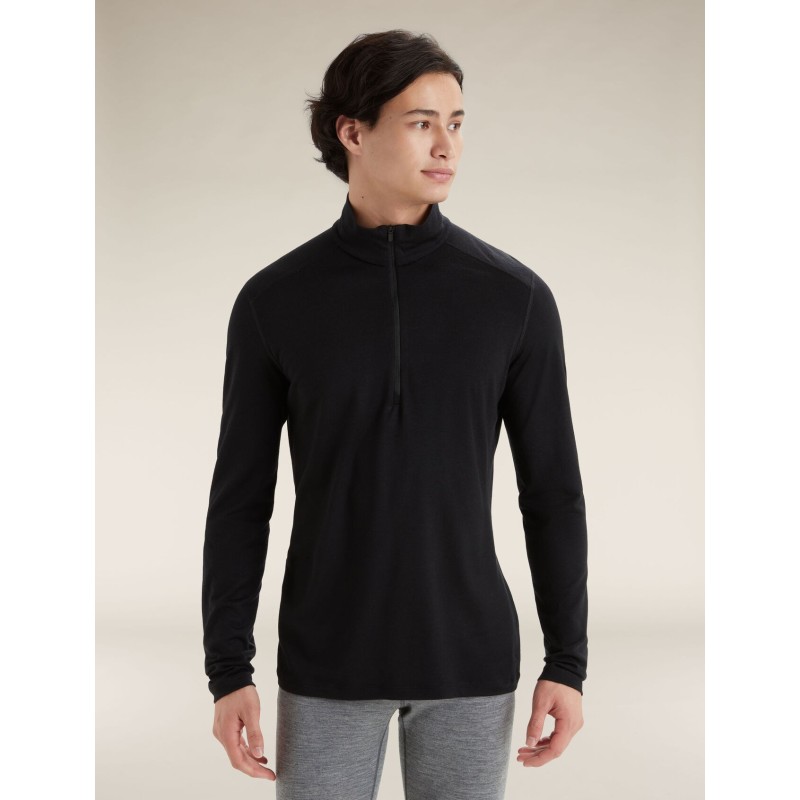 Haut Thermique Mérinos ICEBREAKER 200 Oasis LS Half Zip (Homme) Black
