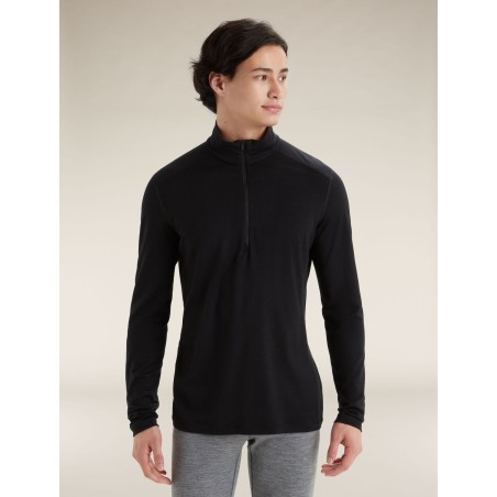 Haut Thermique Mérinos ICEBREAKER 200 Oasis LS Half Zip (Homme) Black