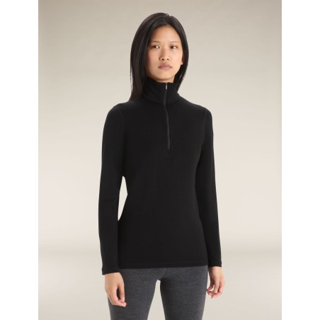 Haut Thermique Mérinos ICEBREAKER 200 Oasis LS Half Zip (Femme) Black