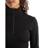 Haut Thermique Mérinos ICEBREAKER 200 Oasis LS Half Zip (Femme) Black