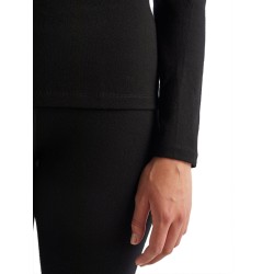 Haut Thermique Mérinos ICEBREAKER 200 Oasis LS Half Zip (Femme) Black