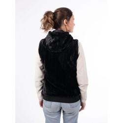 Veste Fausse Fourure sans Manche AULP Vague Black