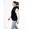 Veste Fausse Fourure sans Manche AULP Vague Black